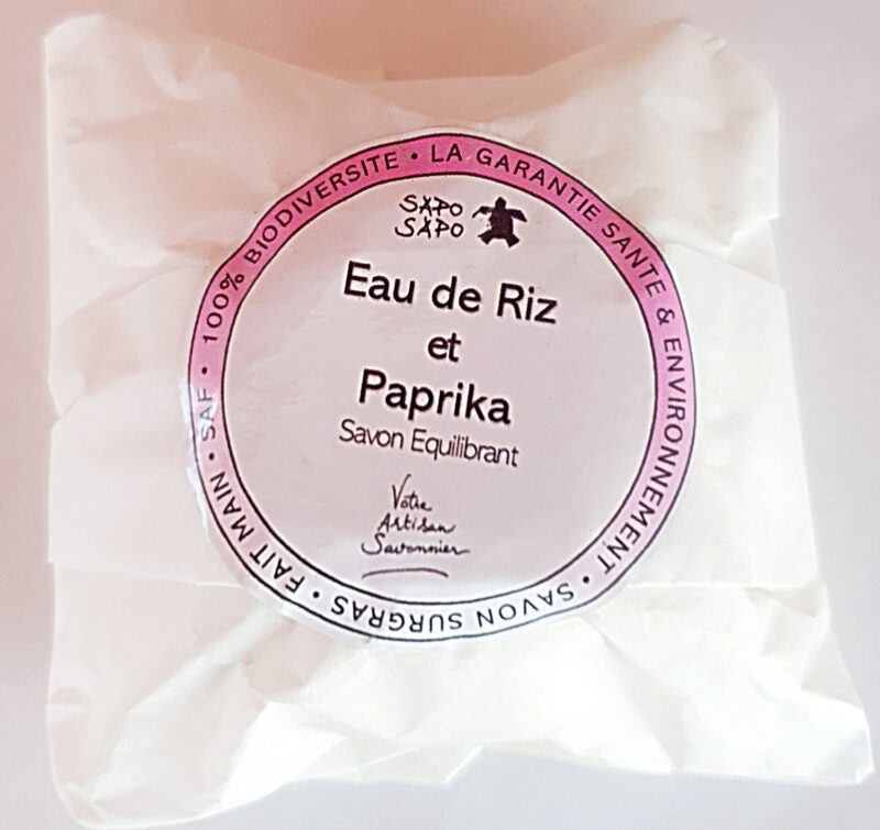 Emballage papier savon eau de riz et paprika - Sapo Sapo
